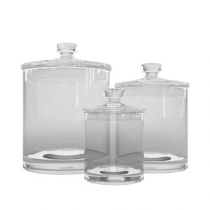 3D rendering of glass jars on a white background